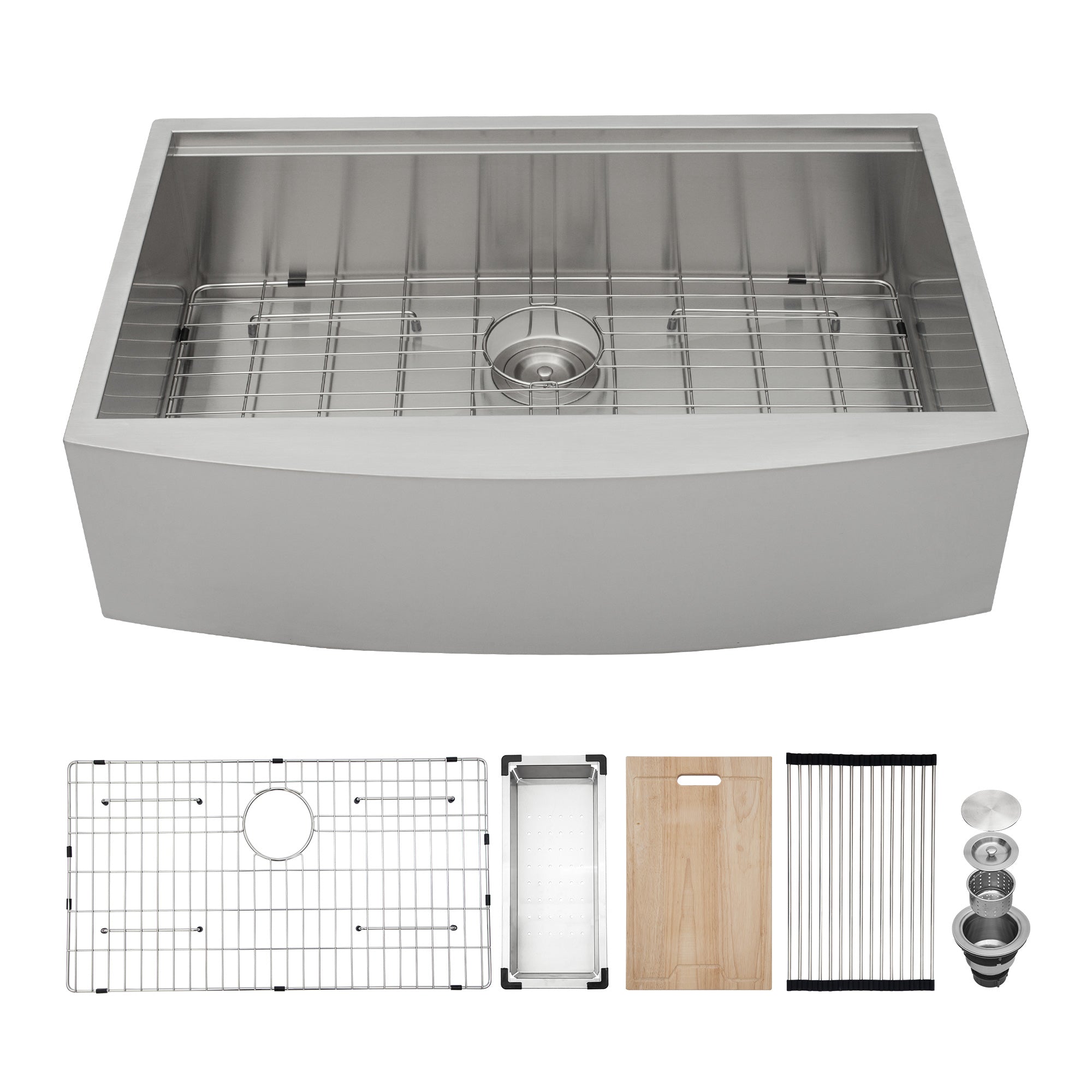 33'' Stainless Steel Single Bowl Apron Front Farmhouse Kitchen Sink by Lordear - Perfect for Modern Farmhouse, Rustic & Country Style Kitchens