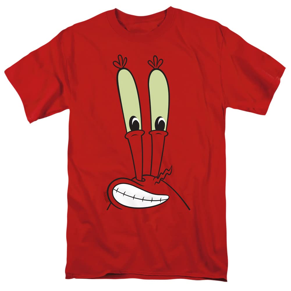 Popfunk Classic SpongeBob Mr. Krabs Smile Face Graphic T-Shirt for Men & Women - Casual Cotton Tee for Cartoon Fans, Cosplay, and Everyday Wear