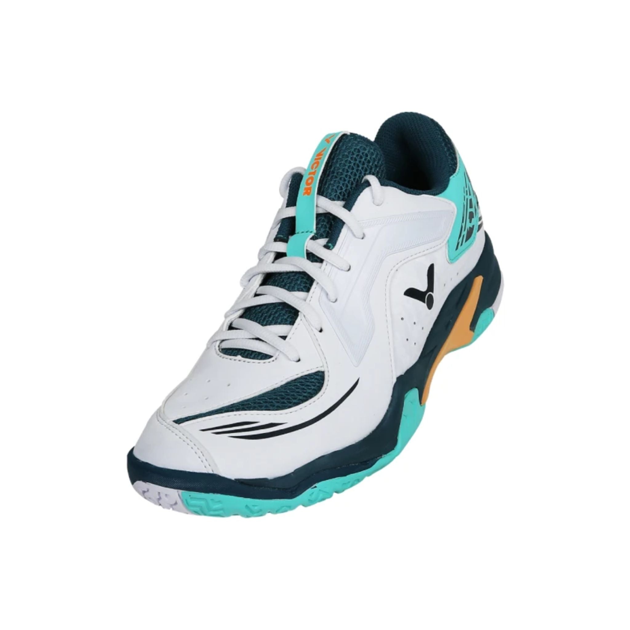 Victor A530W AM Unisex Wide Court Shoes - White/Pale Turquoise - Perfect for Tennis, Badminton & Indoor Sports
