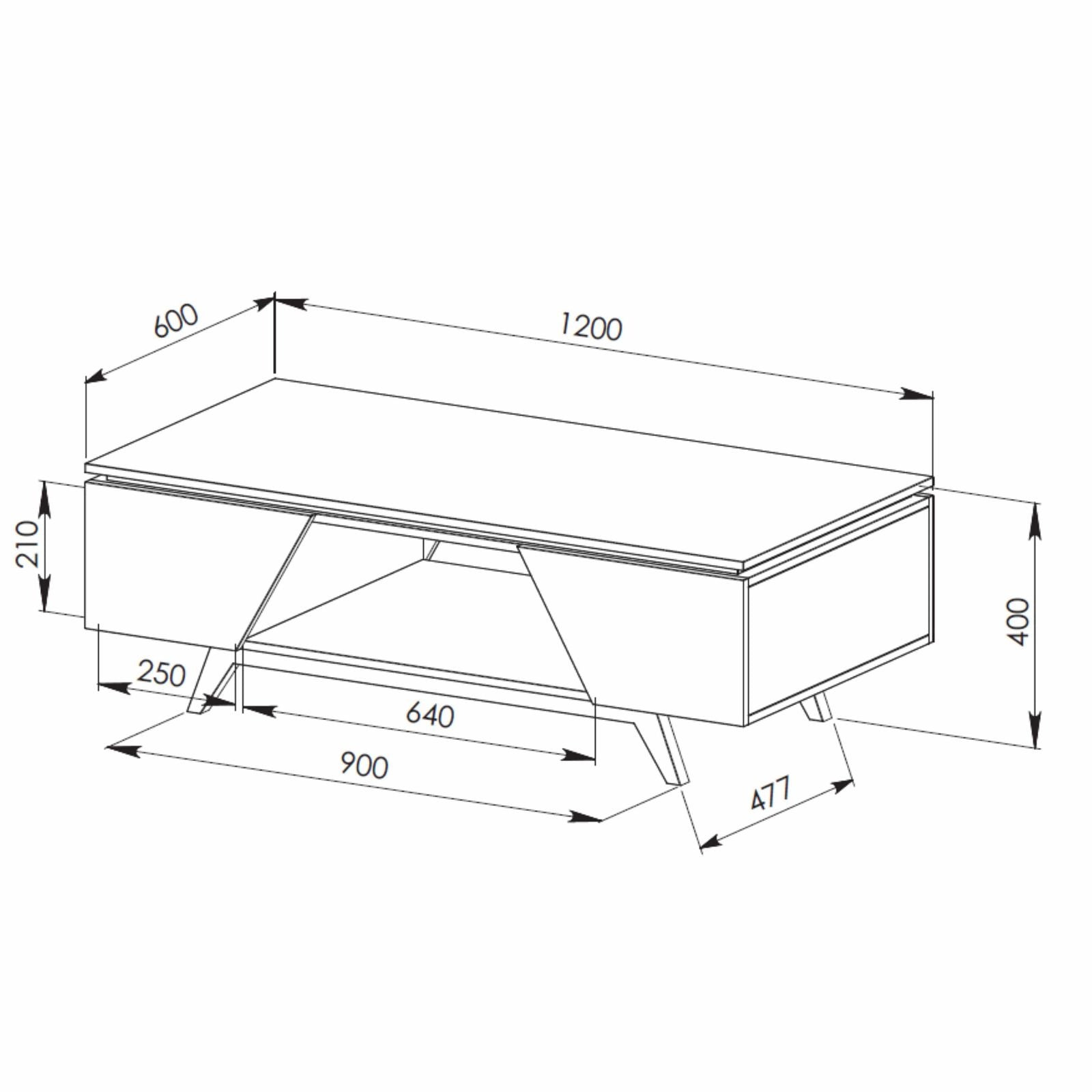 NORDIC 1200 Modern Oak Coffee Table by Criterion - Perfect for Living Room, Lounge & Office Spaces