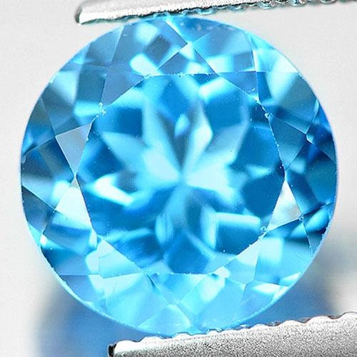 3.36ct Natural African Swiss Blue Topaz Loose Stone - 9mm Round VVS Eye Clean Gemstone for Jewelry Making, Engagement Rings & Unique Gifts
