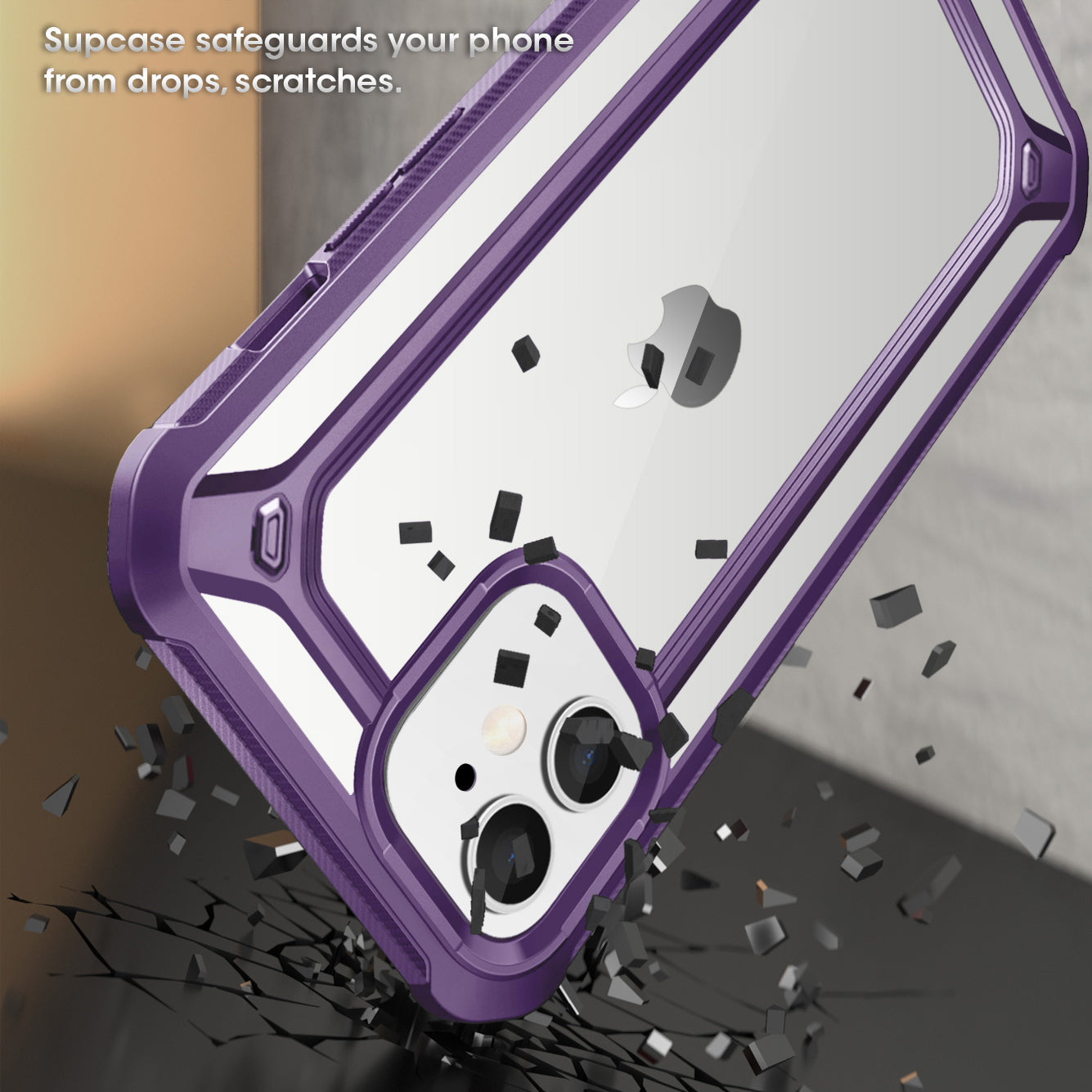 iPhone 12 Pro 6.1 Inch Unicorn Beetle Pro Series Case with Built-in Screen Protector - Shockproof Protective Cover in Clear Purple | Perfect for Outdoor Activities, Travel & Daily Use