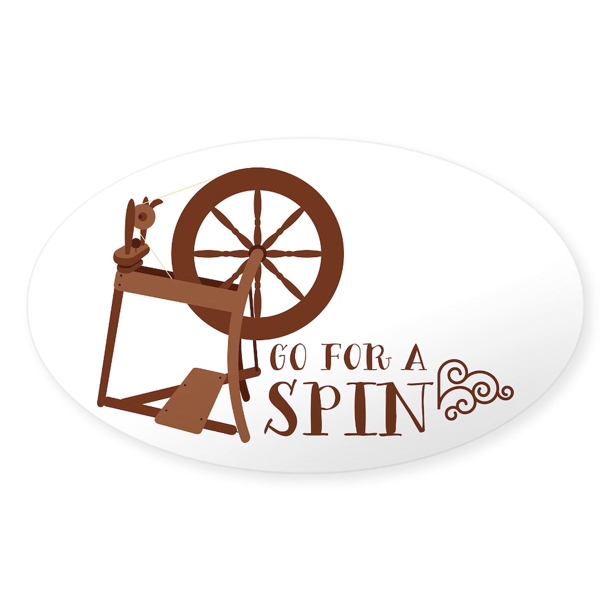 Go for A Spin Oval Car Bumper Sticker - Fun Driving Decal