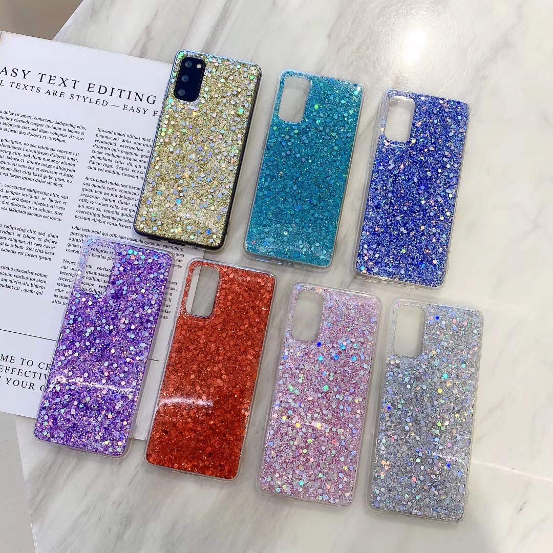 Sparkly Glitter Samsung Galaxy S21 Case for Women - Slim Rubber Protective Cover for Galaxy S21 5G (6.2 Inch, Pink) | Perfect for Everyday Use, Parties & Gifts