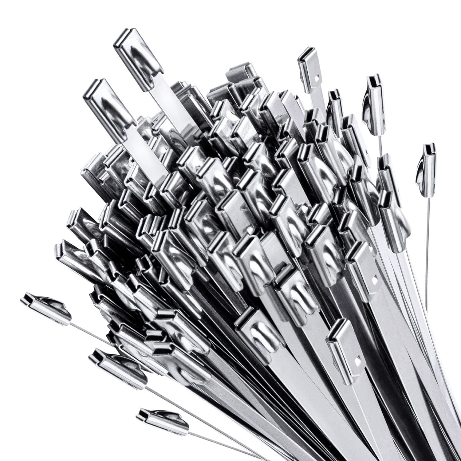 Heavy Duty 304 Stainless Steel Cable Zip Ties 20 Inch 100pcs - 200lbs Tensile Strength, High Temp & Corrosion Resistant - Perfect for Outdoor, Industrial, and Electrical Wiring Applications