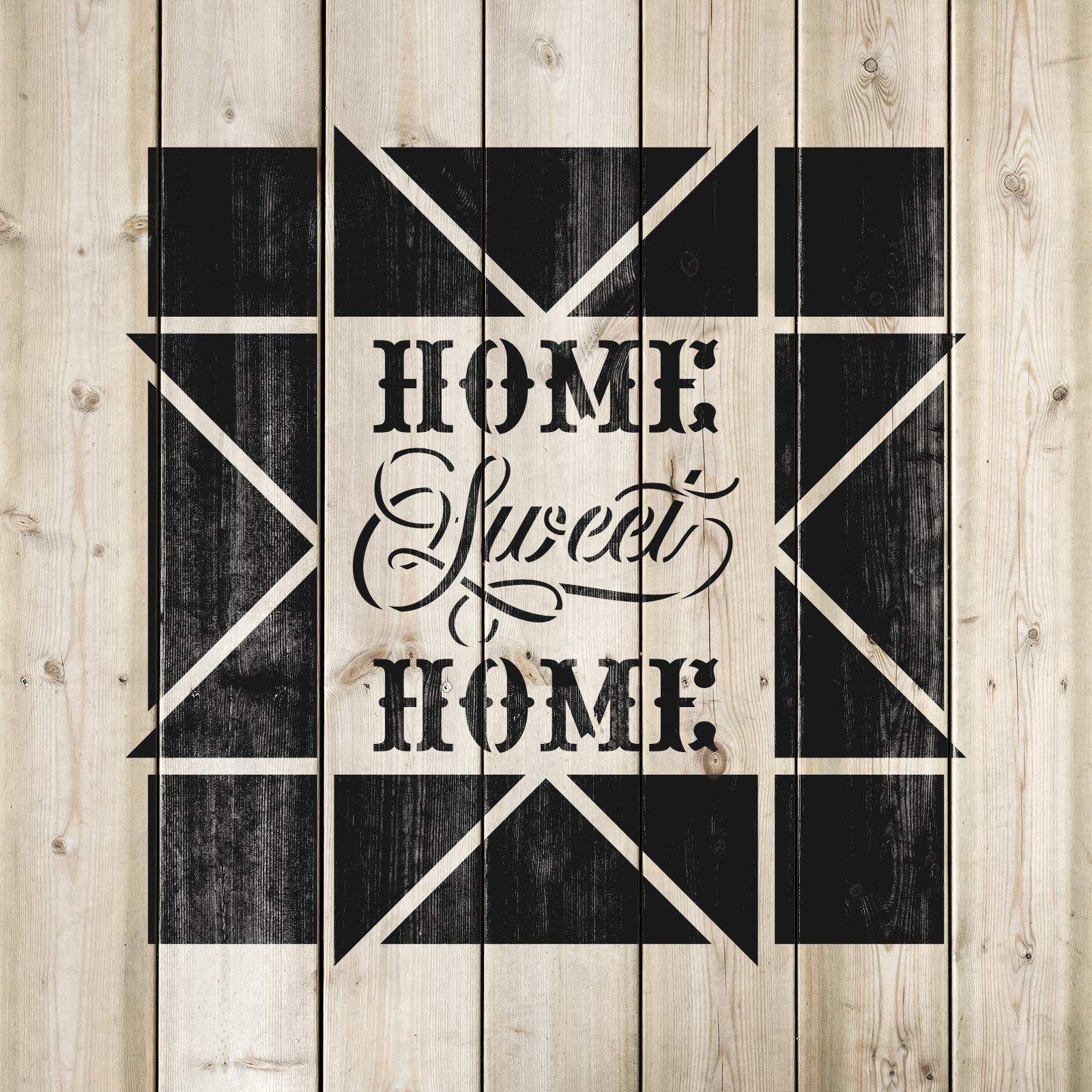 Home Sweet Home Barn Quilt Stencil - DIY Wooden Sign Art Template for Painting, Wall Decor, and Country Farmhouse Crafts | Perfect for Home Decor, Rustic Weddings & Gift Making
