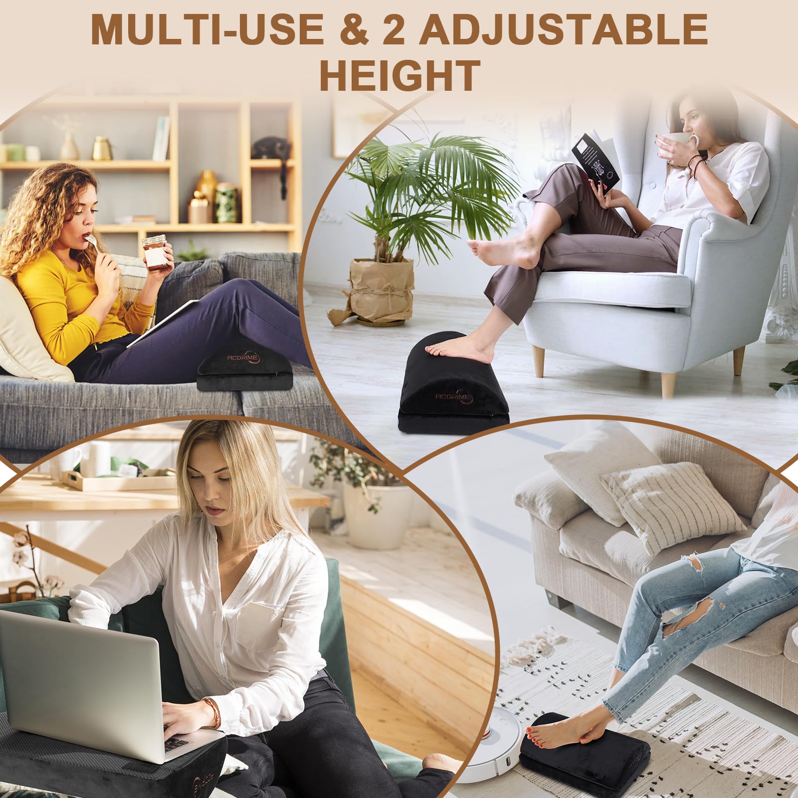 Adjustable Ergonomic Foot Rest for Office Desk - Pain Relief & Comfort