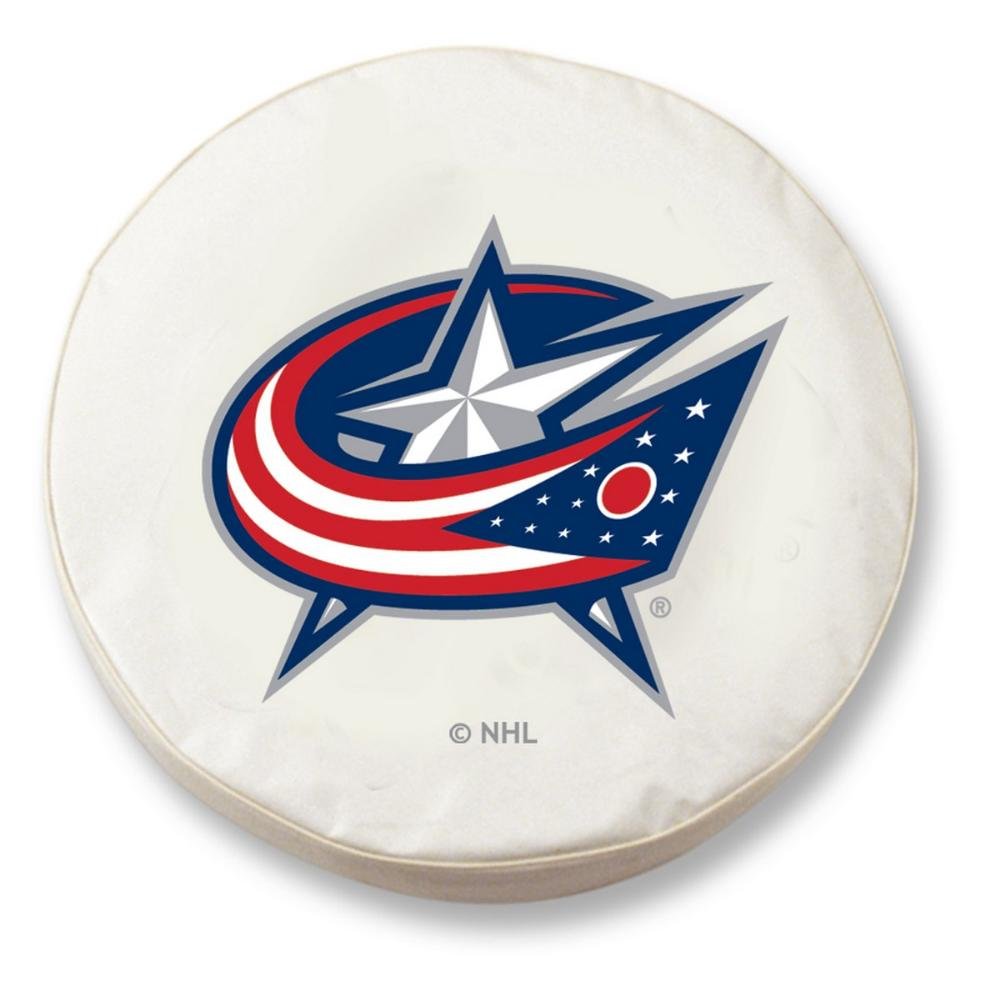 Columbus Blue Jackets Tire Cover - White Holland Bar Stool TCJColBluWT-27 x 8 | Durable Car Tire Protector for Tailgating & Sports Events