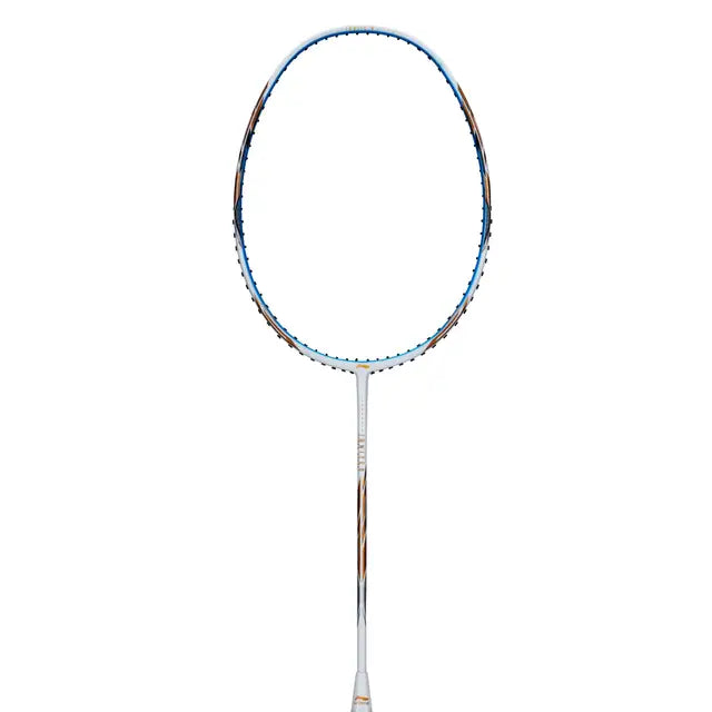 Li Ning IGNITE 8 White & Blue Badminton Racket - Prestrung Professional Shuttlecock Racket for Men & Women | Perfect for Badminton Tournaments & Casual Play | Made in China