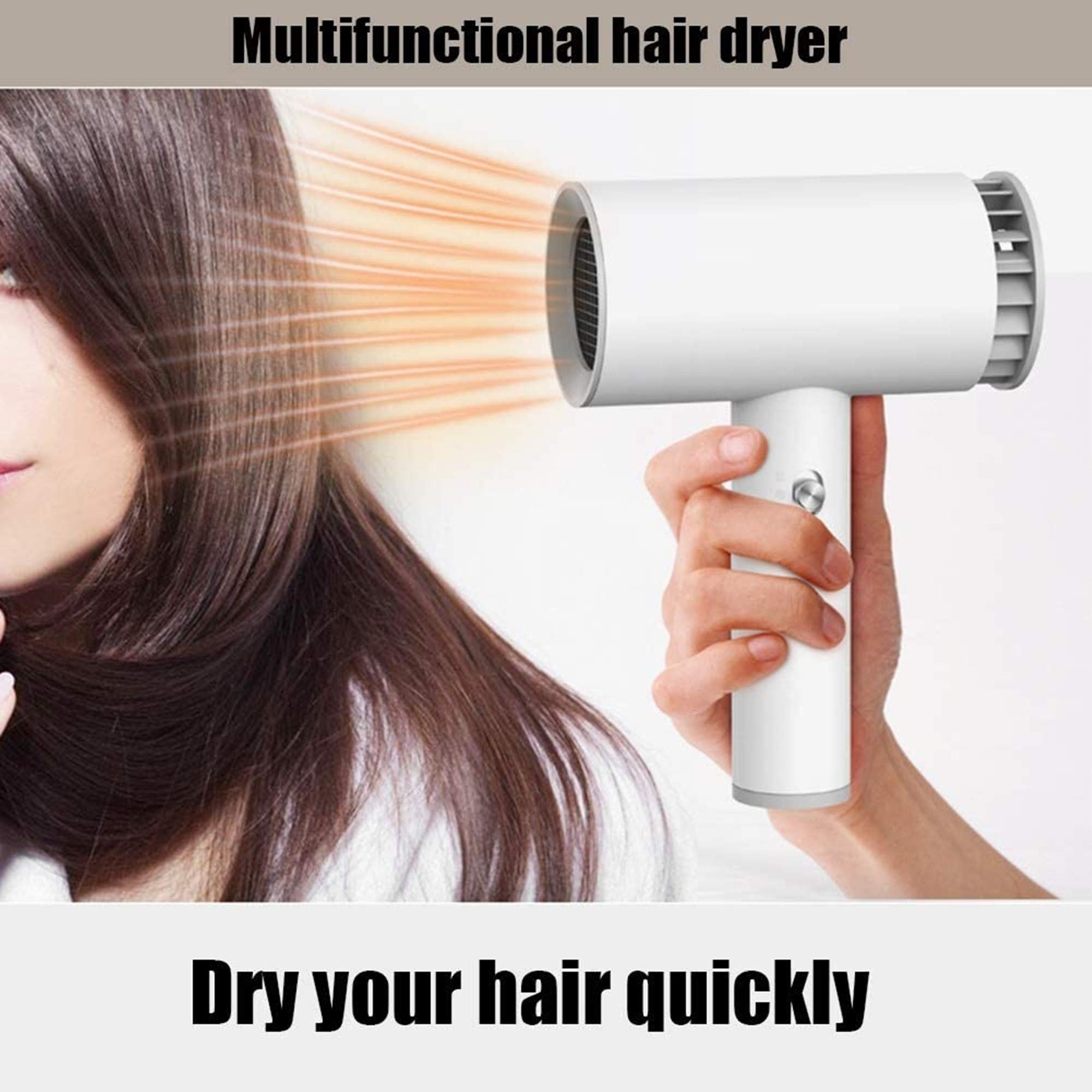 Portable Cordless Hair Dryer - Lightweight Rechargeable Blow Dryer for Travel, Home & Salon Use | Fast Drying for Humans & Pets | Perfect for Camping, Gym, School & On-the-Go Styling