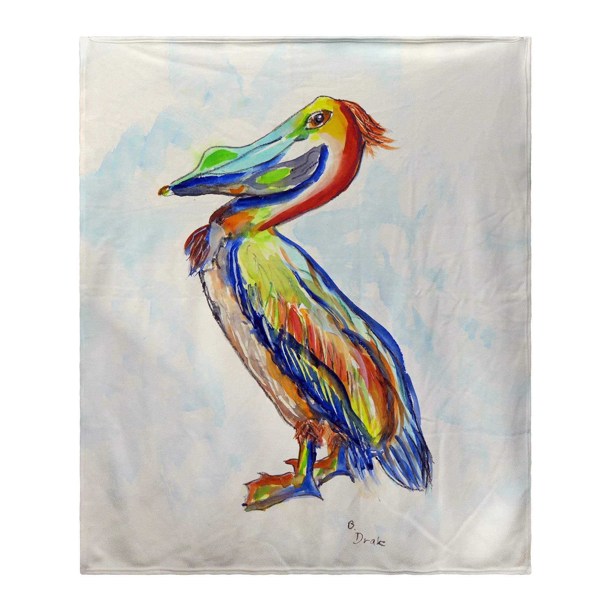 Cozy Betsy Drake Sylvester Pelican Fleece Blanket - Soft & Warm Throw for Couch, Bed & Travel - Perfect for Movie Nights, Camping & Gifts