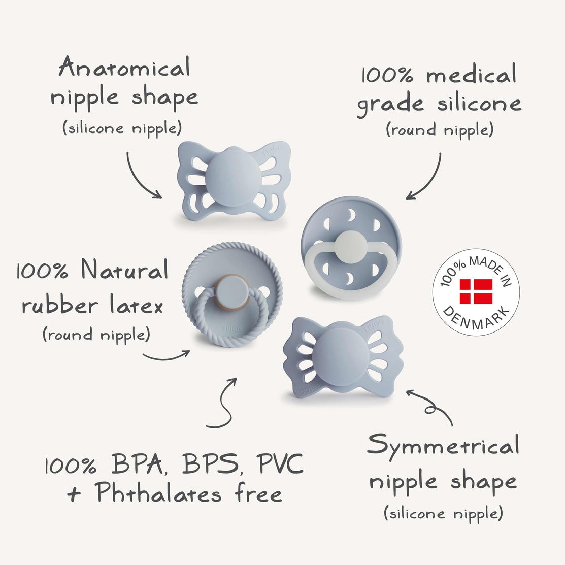 Moonlight Sailing Baby Pacifiers - BPA-Free Soothing 4-Pack for Newborns & Infants - Perfect for Nighttime Comfort & Travel