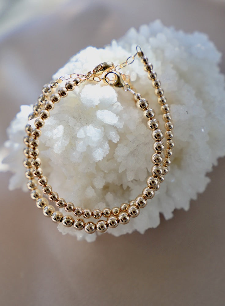 Gold Filled Beaded Bracelets for Women - Elegant Stackable Jewelry for Everyday Wear & Special Occasions