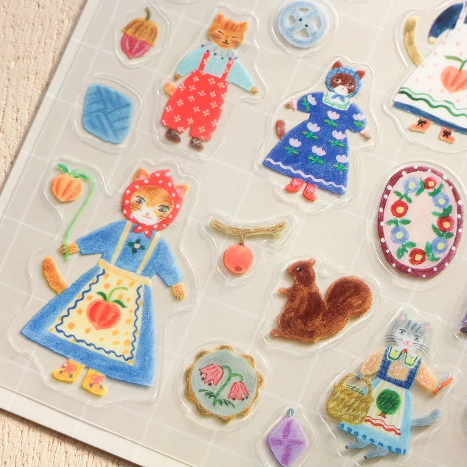 Aiko Fukawa Cats and Buttons Sticker - Cute Japanese Kawaii Vinyl Decals for Laptops, Water Bottles & Notebooks - Perfect for DIY Crafts and Gift Wrapping