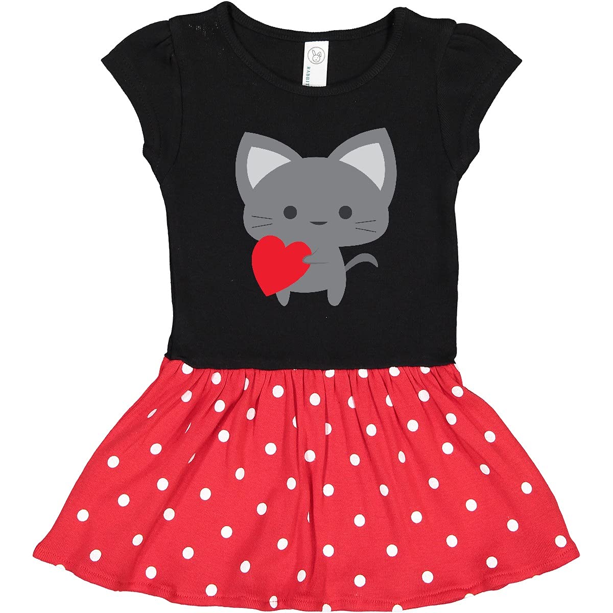 Inktastic Heart Cat Toddler Dress - Adorable Cat Print Dress for Baby Girls, Perfect for Playdates, Parties & Everyday Wear