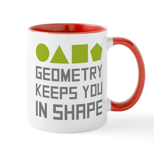 White/Red Inside - Geometry Shapes Mugs