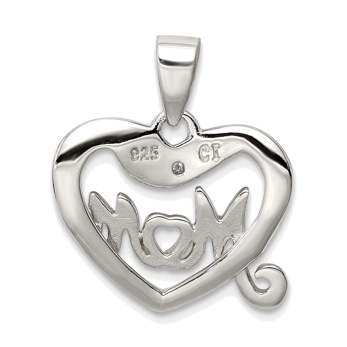 Sterling Silver Diamond Mom Pendant - Perfect Gift for Mother's Day
