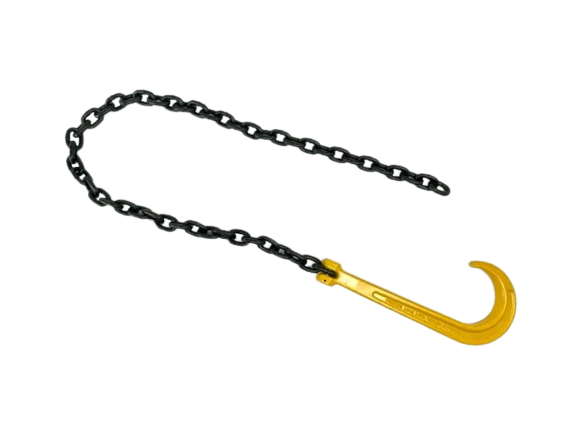 15 G80 Tow J Hook with 3/8in x 5ft G100 Chain - Heavy Duty Towing Accessory for Trailers, Trucks & Off-Road Recovery