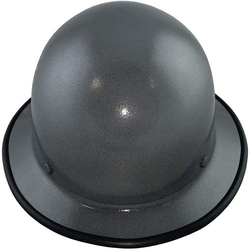 Texas America Safety SkullGuard Full Brim Hard Hat with Ratchet Suspension & Protective Edging - Textured Gunmetal Gray | ANSI Compliant Safety Helmet for Construction, Industrial & Outdoor Work