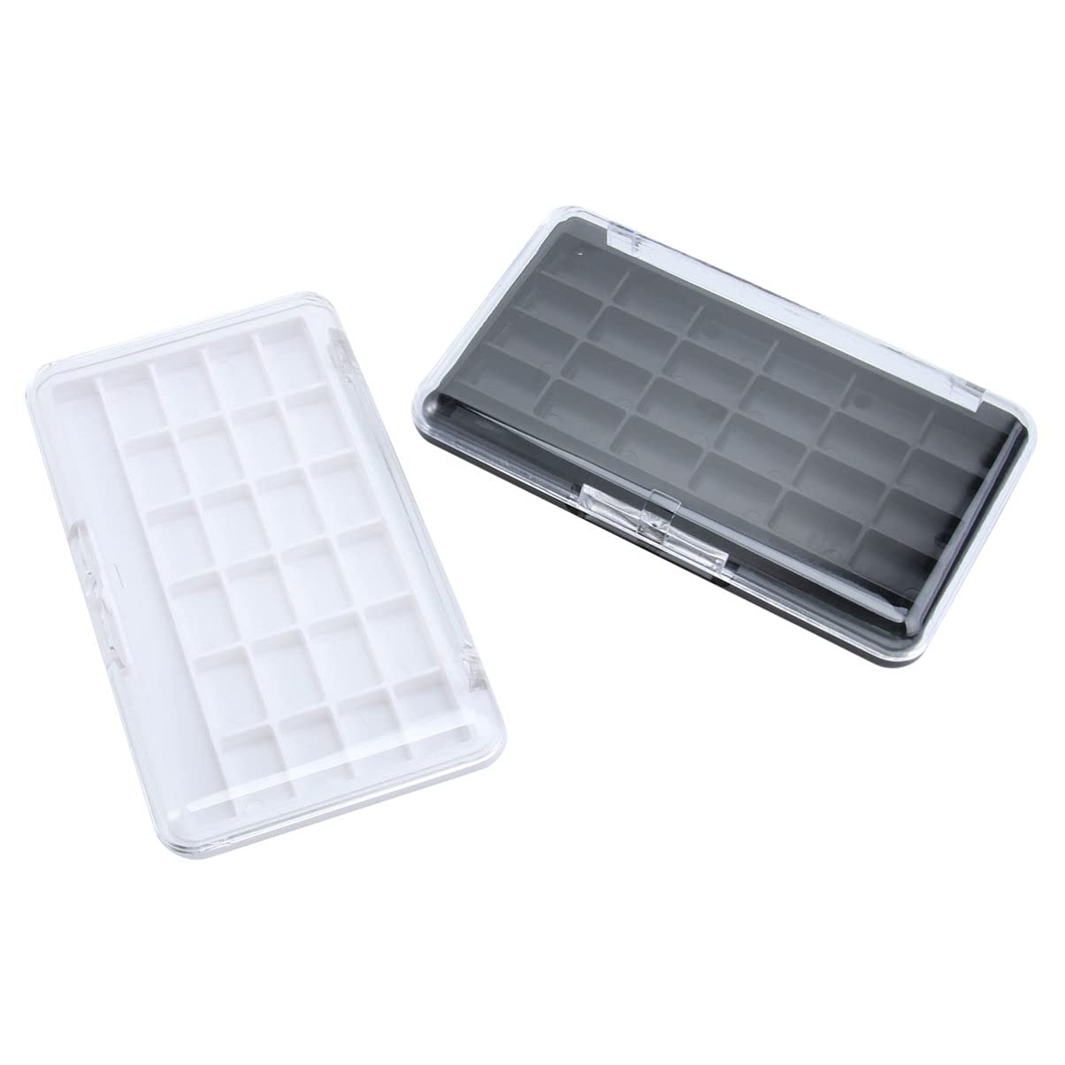 2PCS Refillable Makeup Palette Organizer - 24 Grids Empty Eyeshadow Box Case for Eyeshadow, Lipstick, Lip Balm & Blush | Portable Cosmetic Storage for Travel & Professional Makeup Artists