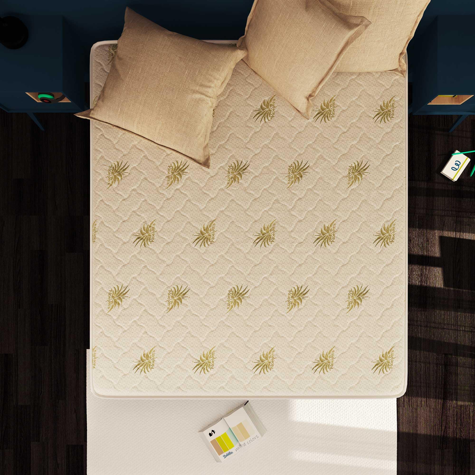 Baldiflex Emporio - 20cm Thick Memory Foam Mattress with Aloe Vera Cover, 120 x 190 cm (Plaza y Media Size) | Premium Comfort for Bedroom, Guest Room & Small Spaces
