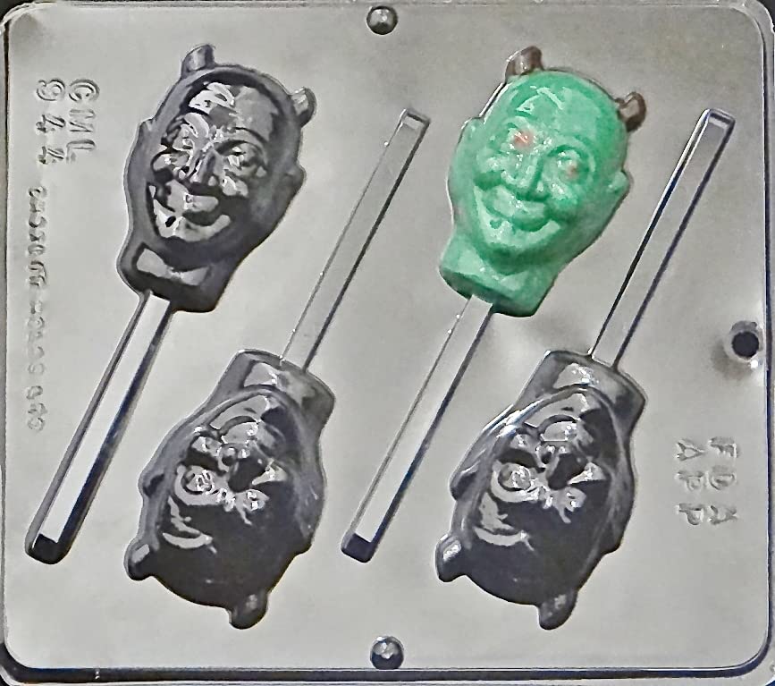 Halloween Devil Monster Lollipop Candy Mold Set (944) - Perfect for DIY Treats, Party Favors & Spooky Desserts