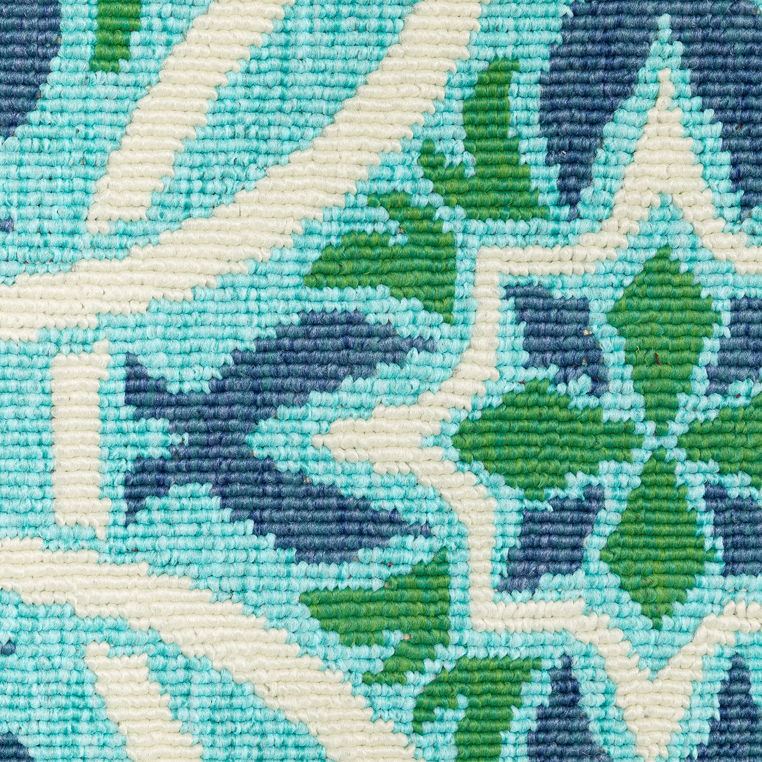 8' Meridian Area Rug in Blue & Green - Perfect for Living Room, Bedroom, or Office Decor