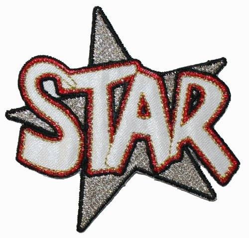 Celebrity Metallic Star Badge Patch - Famous Embroidered Iron-On Applique for Jackets, Bags & DIY Crafts | Fashion Accessories for Costumes & Celebrity-Inspired Outfits