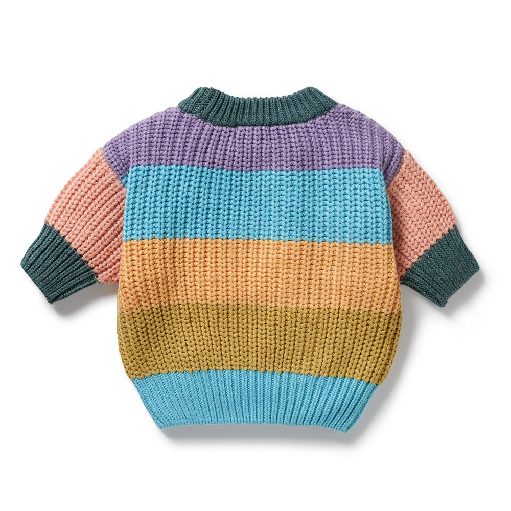 Rainbow Organic Cotton Knitted Sweater for Women - Soft & Cozy Pullover for Fall & Winter - Perfect for Casual Wear, Office & Outdoor Activities