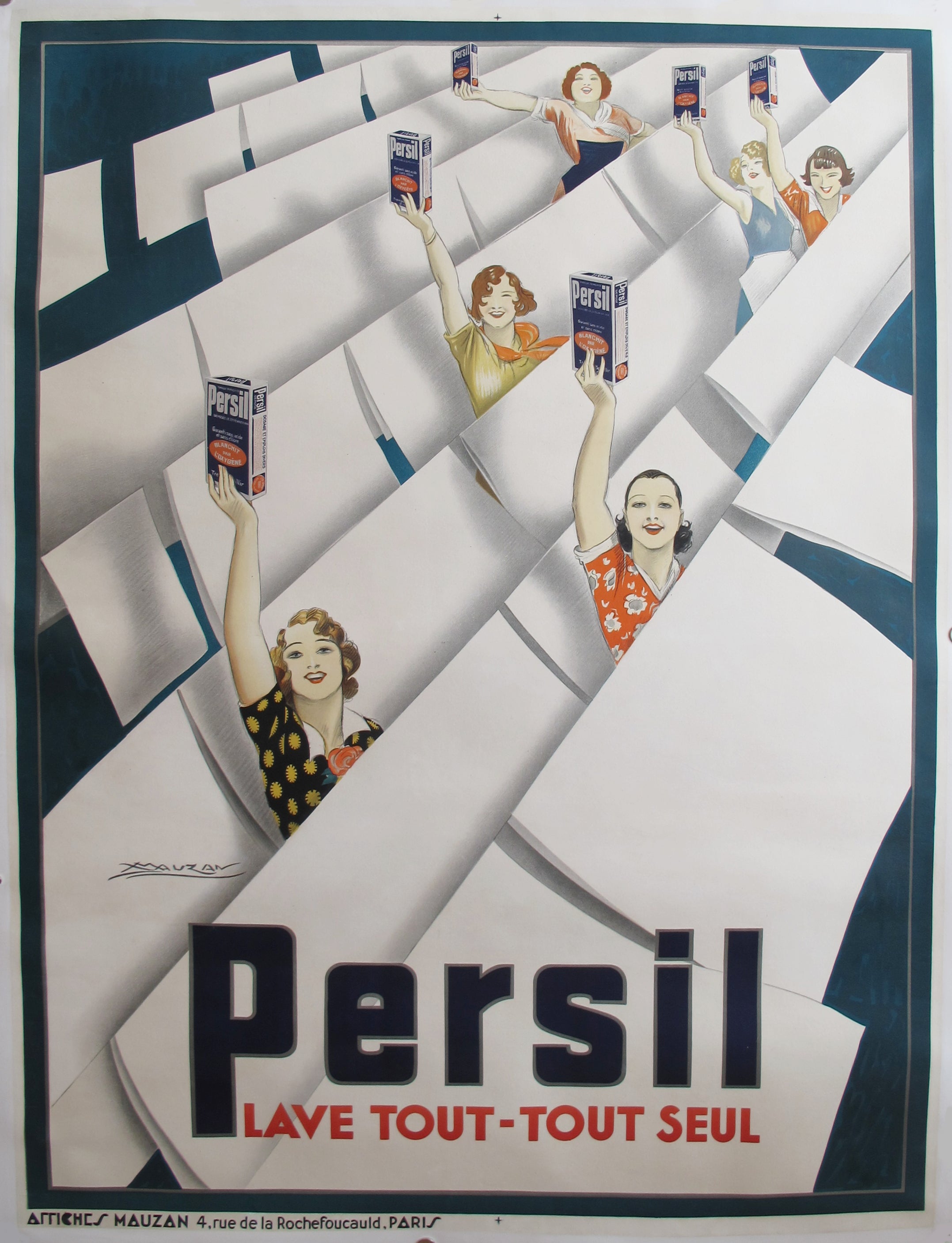 1935 Vintage Achille Mauzan French Poster - Persil Laundry Detergent Ad - Classic Home Decor & Art Collectible for Living Room, Office, or Gift
