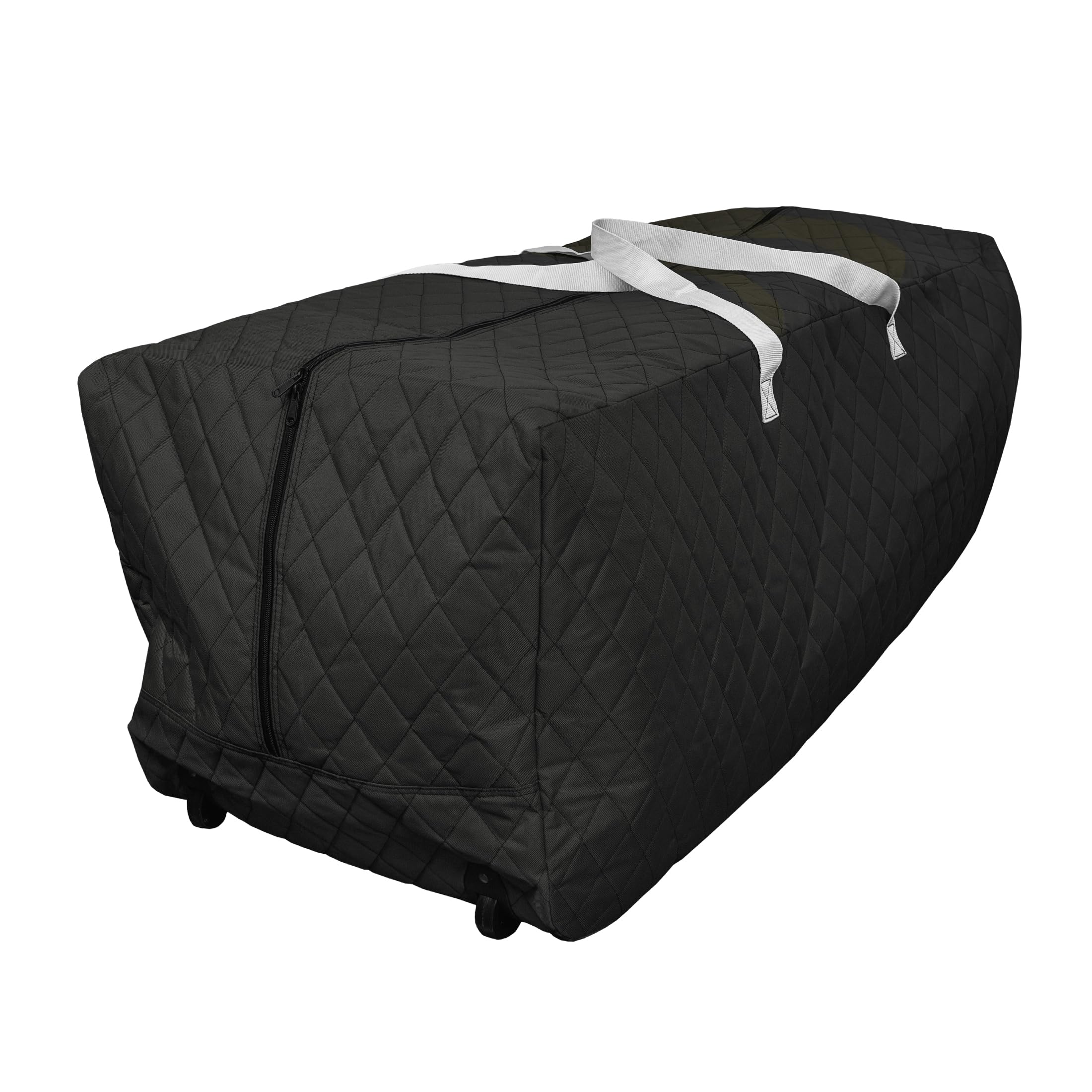 Quilted Wheeled Storage Bag 100 Gallon Black - Heavy Duty Organizer for Patio, Garage, Bedroom, Closet & Moving | Waterproof Cushion & Holiday Decor Storage Solution | Perfect for Seasonal Decorations, Camping Gear & Home Organization