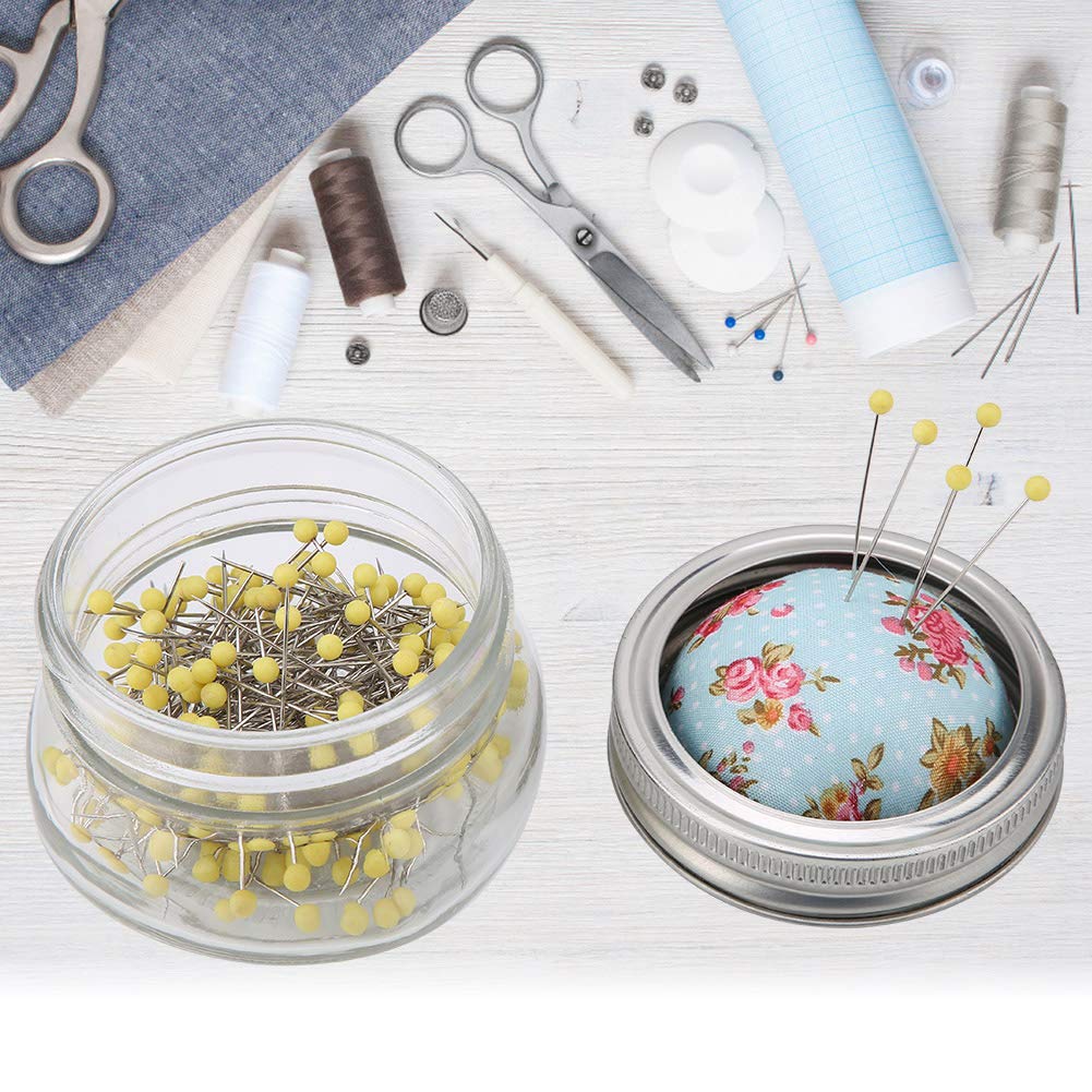 Haosie 200PCS Sewing Pins with Glass Bottle & Pin Cushion - Ball Head Straight Quilting Pins Kit for Sewing, Crafting & DIY Projects | Perfect for Dressmaking, Fabric Arts & Home Sewing Needs