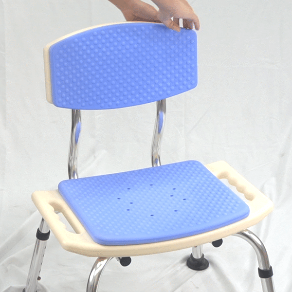 Non-Slip Padded Shower Chair with Adjustable Backrest - Sturdy Bath Seat for Elderly & Disabled - Ideal for Bathroom Safety & Comfort