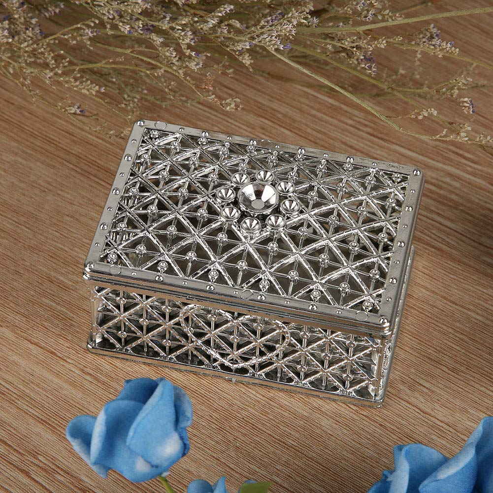 12Pcs Personalized Silver Treasure Chest Candy Boxes - Elegant Hollow Carved Wedding Favor Boxes for Candy Gifts, Bridal Showers, Birthday Parties & Baby Showers