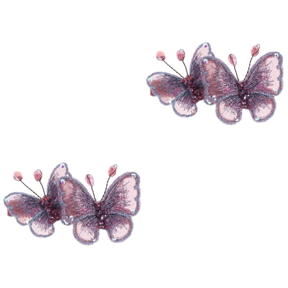 FRCOLOR 2 Pack Luxury Hair Clips for Women - Fashionable Embroidery Barrettes with Unique Structure, Strong Hold for Long Hair - Perfect for Weddings, Parties and Everyday Styling