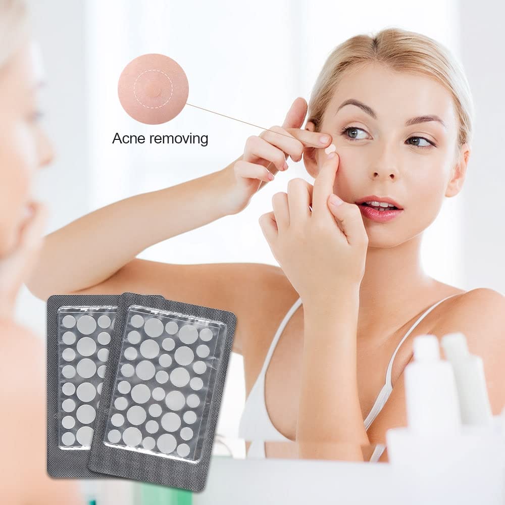 PSM100 Hydrocolloid Acne Patches for Face - Disposable Pimple Patch for Men & Women (2 Sizes) - Treats Cystic Acne & Whiteheads - Perfect for Overnight Spot Treatment & Daily Skincare Routine