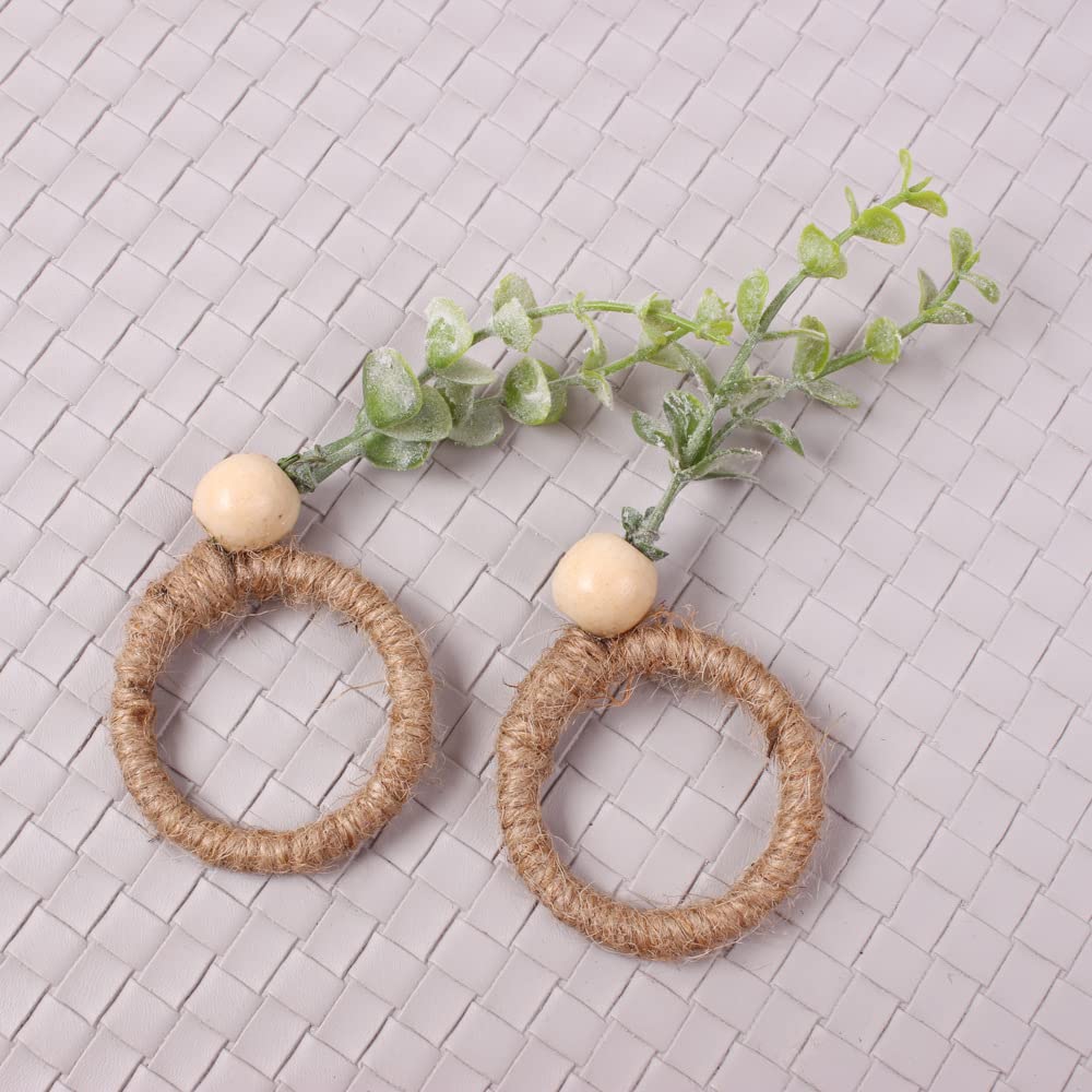 6 Pack Floral Napkin Rings Set - Rose Vine Design Napkin Holders for Spring Table Decor, Wedding, Party, and Home Dining Accessories - Aquatic Plants Theme
