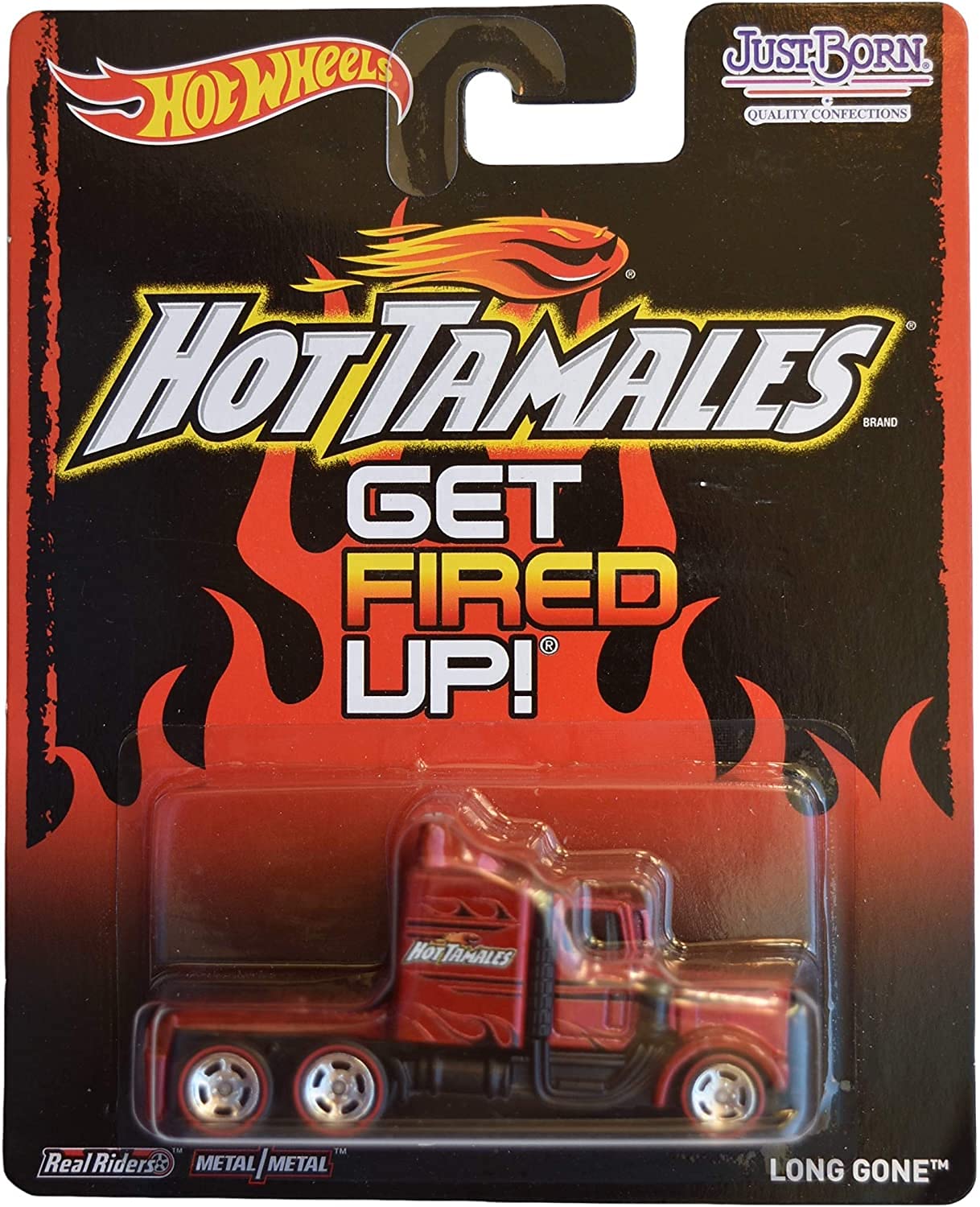 Hot Wheels Long Gone Red Die-Cast Toy Car - Hot Tamales Collectible for Kids & Adults - Perfect for Playtime, Racing Tracks & Display Collections