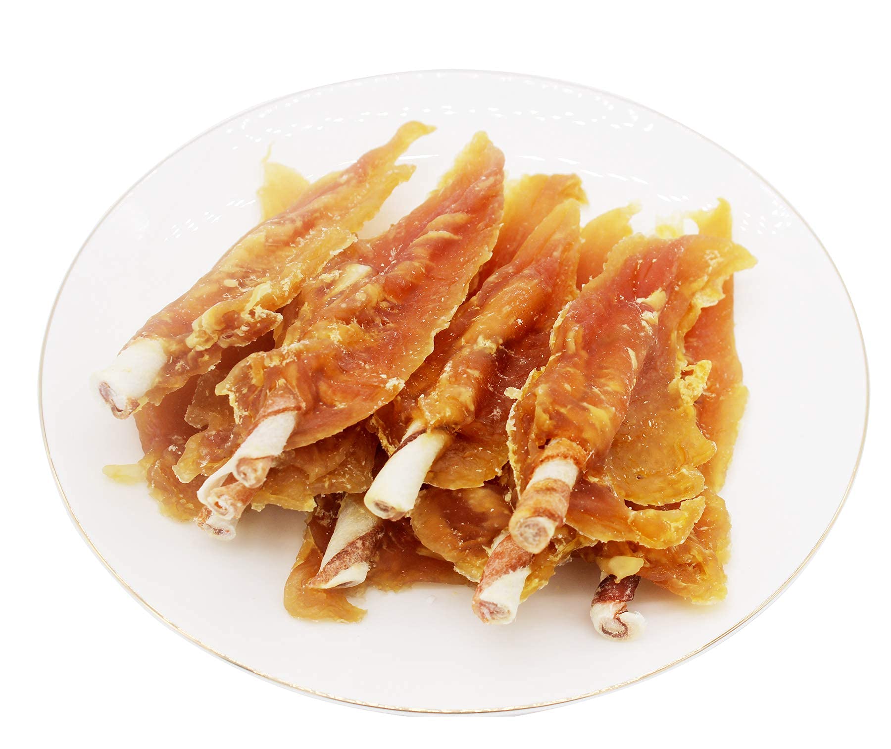 Premium Chicken Jerky & Rawhide Sticks for Puppy Training - Natural Dog Chews & Treats, 0.5lb/227g - Perfect for Obedience Training & Teething Relief