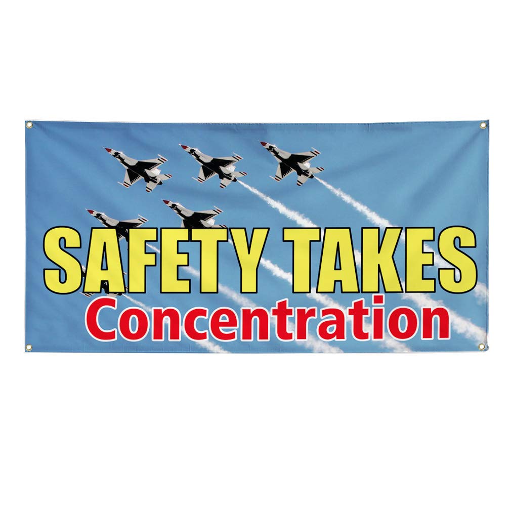 Vinyl Banner 48x96 Inches - Heavy Duty Weatherproof Outdoor Sign with 8 Grommets for Industrial, Construction & Yard Safety Signs - Perfect for Construction Zones, Parking Lots & Event Signage