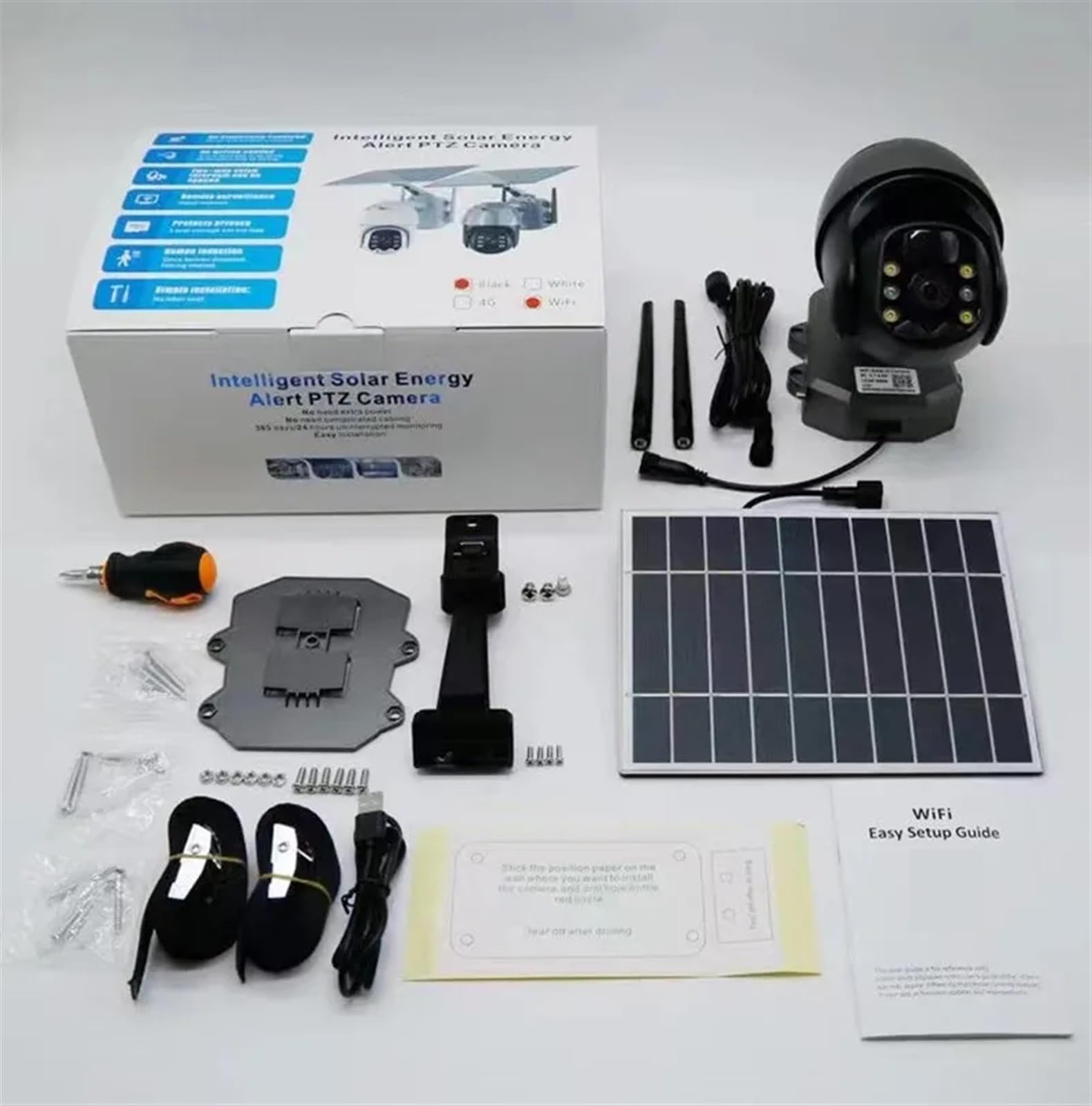 4G Solar Security Camera Outdoor Wireless - 4MP HD PTZ, PIR Motion Detection, Night Vision, Cloud Storage, Battery Powered CCTV for Home & Business Surveillance - Ideal for Backyard, Garage & Remote Areas (4G Camera Only)
