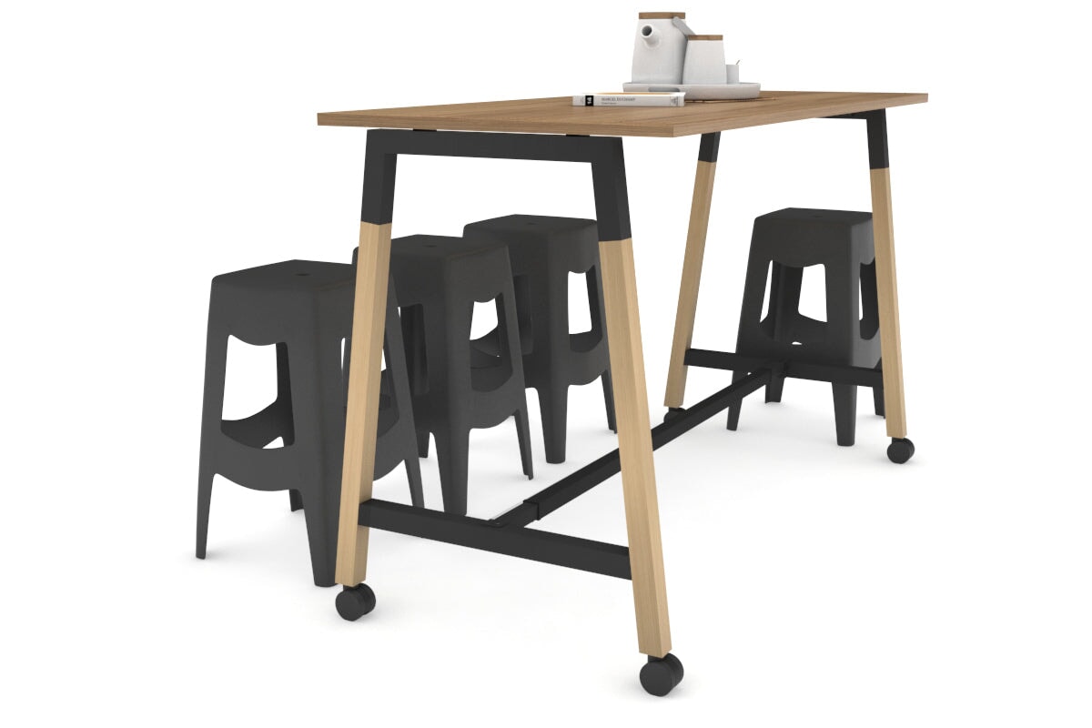 Quadro A Legs Counter Table with Wood Legs and Cross Beam - 925H [1600L x 700W] - Perfect for Restaurant, Bar, and Commercial Kitchen Countertops