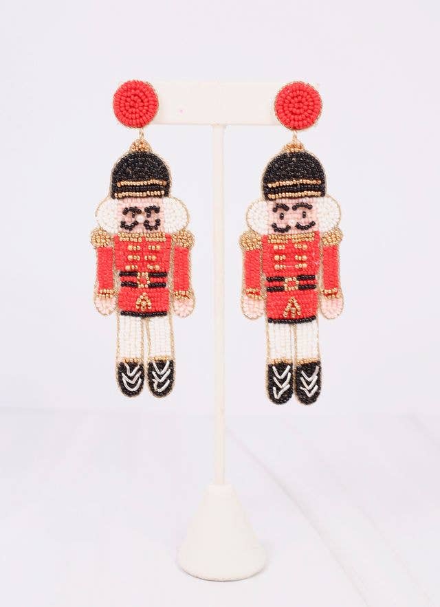 Red Nutcracker Earrings - Festive Christmas Holiday Jewelry for Women - Perfect for Parties, Gifts & Seasonal Decor