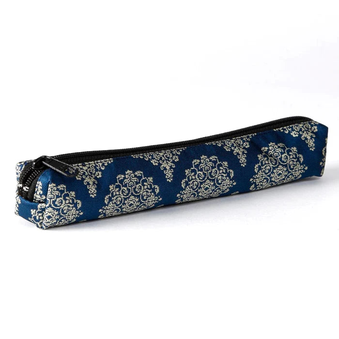 Nishijin Woven Pencil Case - Roundels & Diamonds Design | Authentic Japanese Traditional Craft from Kyoto | Perfect for School, Office & Gift Giving