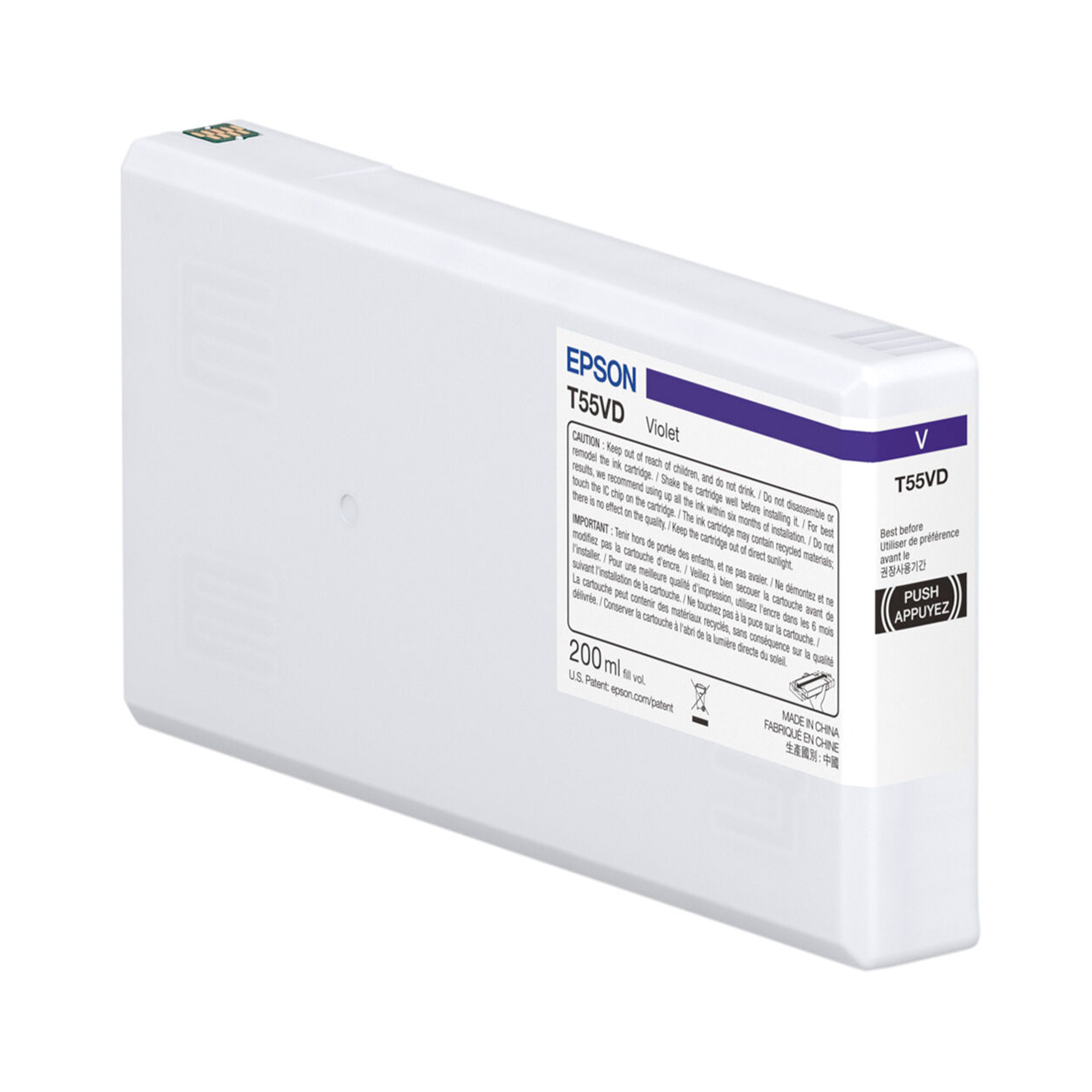 Epson T55VD00 UltraChrome PRO10 Violet Ink Cartridge - 200mL for SureColor P5370 Printer | High-Quality Photo Printing, Professional Graphic Design, Fine Art Reproduction