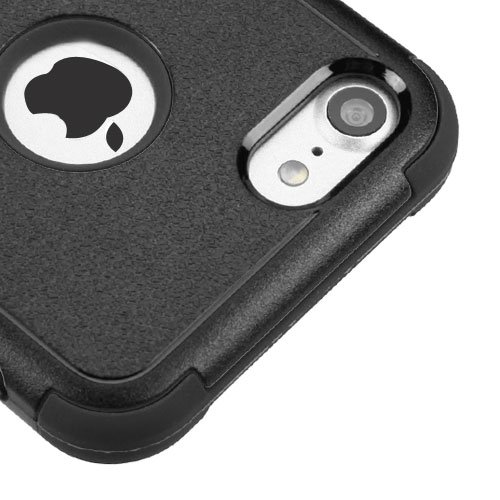 Premium Asmyna Shockproof Phone Case for Apple iPhone 7 - Slim Fit Natural Black/Black Cover | Perfect for Everyday Protection & Outdoor Activities