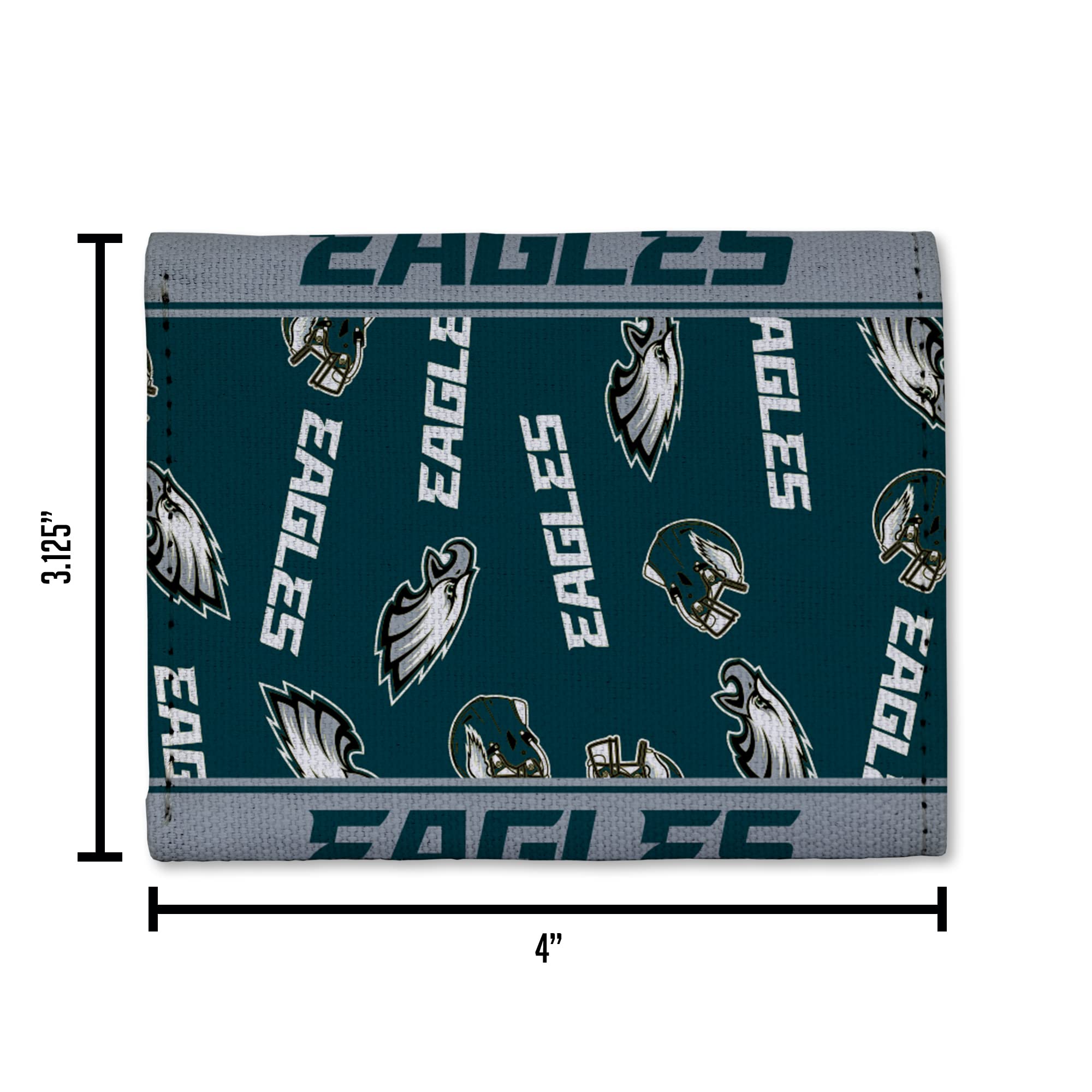 NFL Canvas Trifold Wallet by Rico Industries - Durable Leather Wallet for Men, Officially Licensed NFL Team Logo - Perfect for Football Games, Travel & Everyday Use