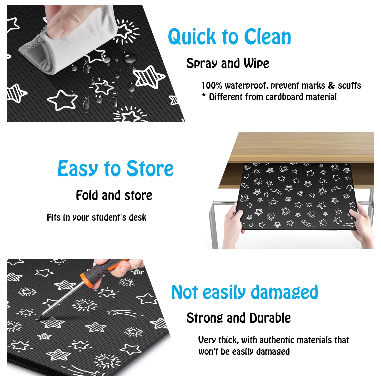 24-Pack Black Waterproof Plastic Desk Dividers for Students - Durable Study Carrel & Testing Privacy Shields - Easy to Clean Classroom Supplies for Teachers | Perfect for Exams, Study Sessions & Organized Learning Spaces