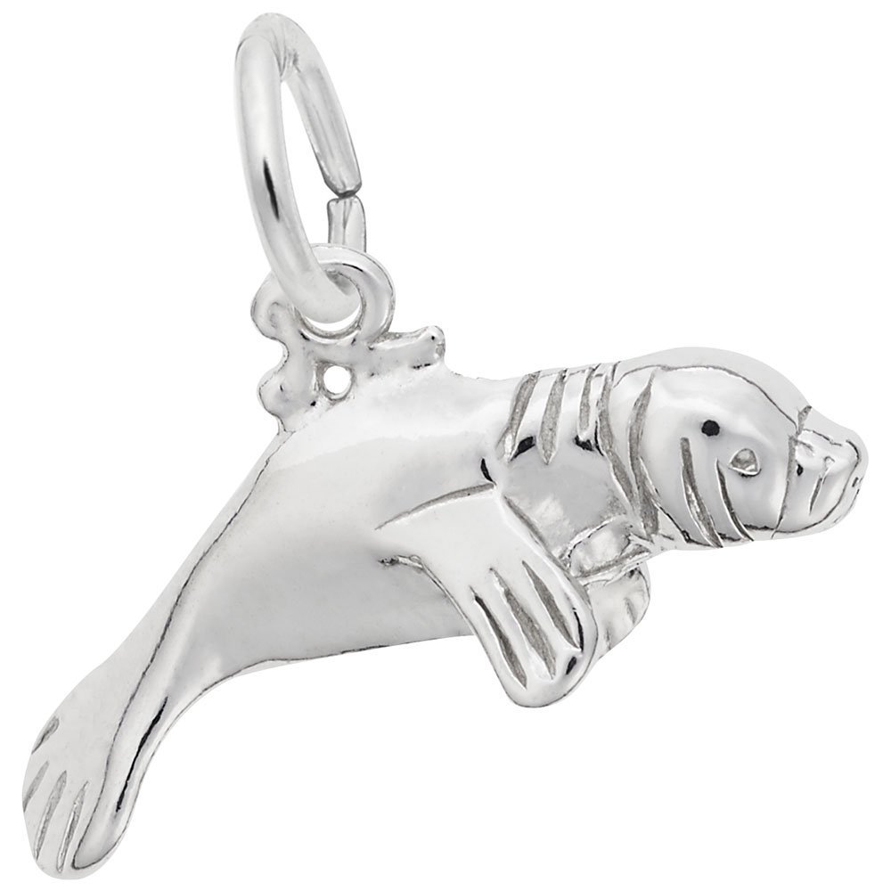 Manatee Charm Pendant - Sterling Silver or Gold Plated Charm for Bracelets & Necklaces - Perfect for Beach, Ocean & Marine Life Jewelry Gifts