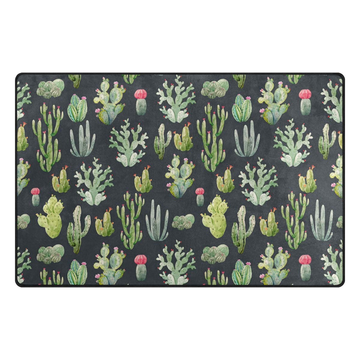 ZZAEO Tropical Green Cactus Doormat 31x20 Inch - Non-Slip Front Door Rug for Entrance, Porch & Patio Decor - Perfect for Home, Office & Outdoor Use